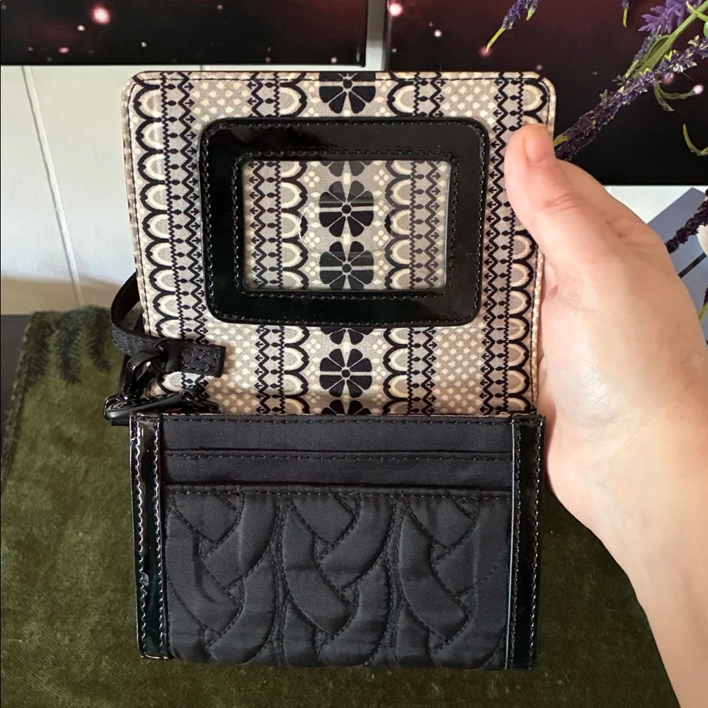 Vera Bradley Black Quilted Wristlet Wallet